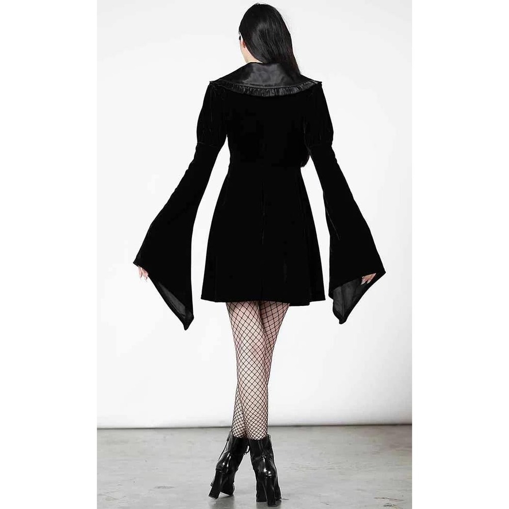 Killstar Itsura mini black velvet dress - Picture 4 of 6